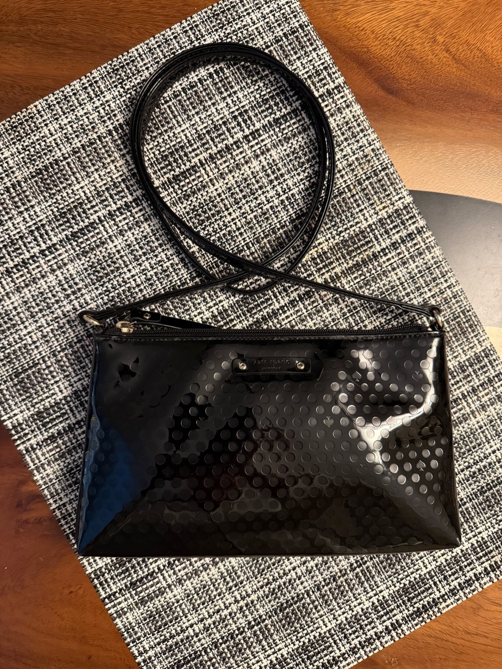 Kate Spade Beale Street Amy Black Patent Leather Crossbody Bag